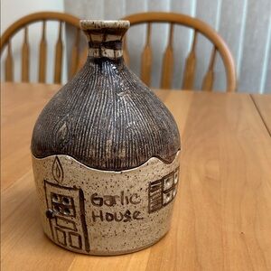 Reserved for Paula, Brown and Tan Ceramic Garlic Keeper